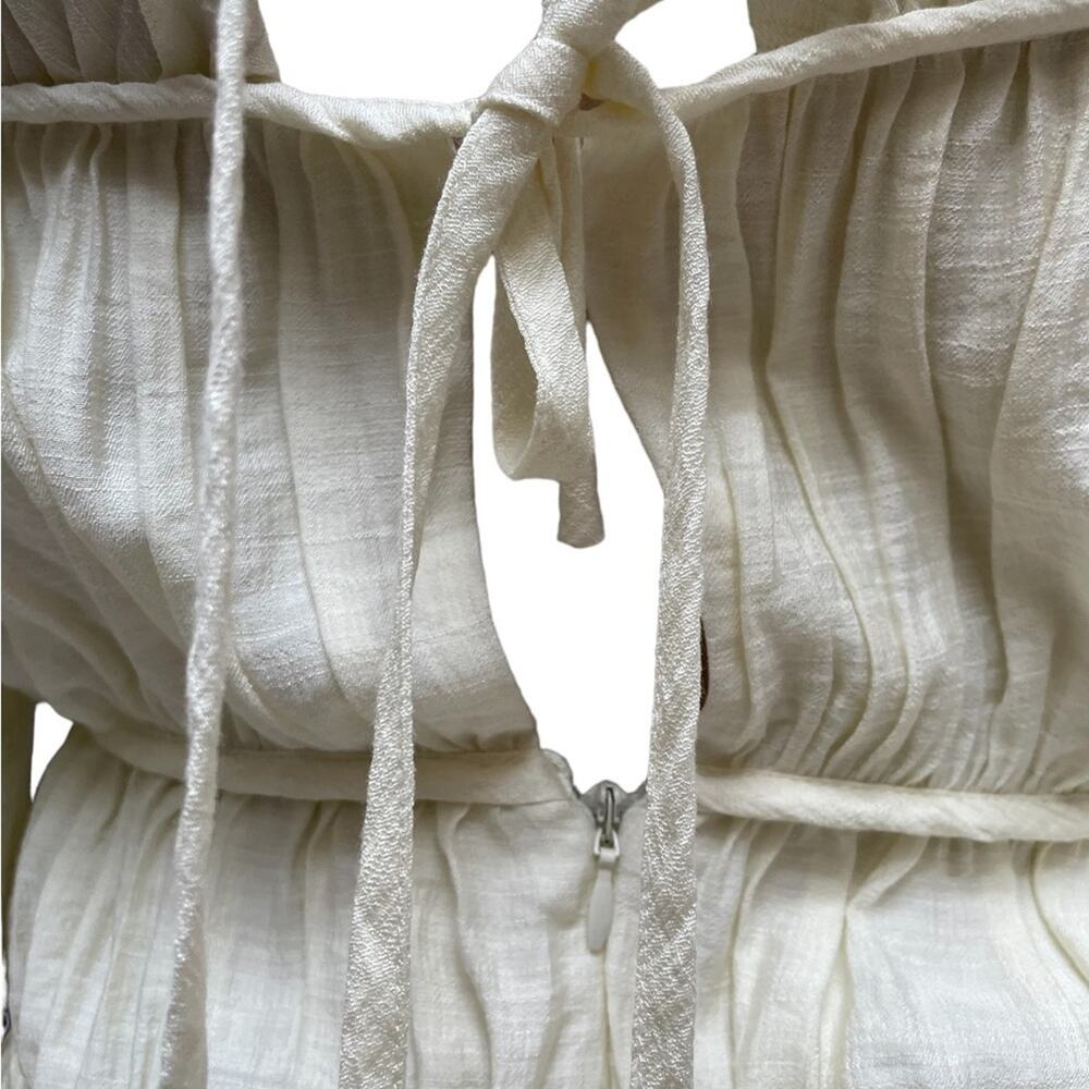 NWT ASOS EDITION Smock Peasant Midi Dress Womens O Cream - Picture 7 of 16